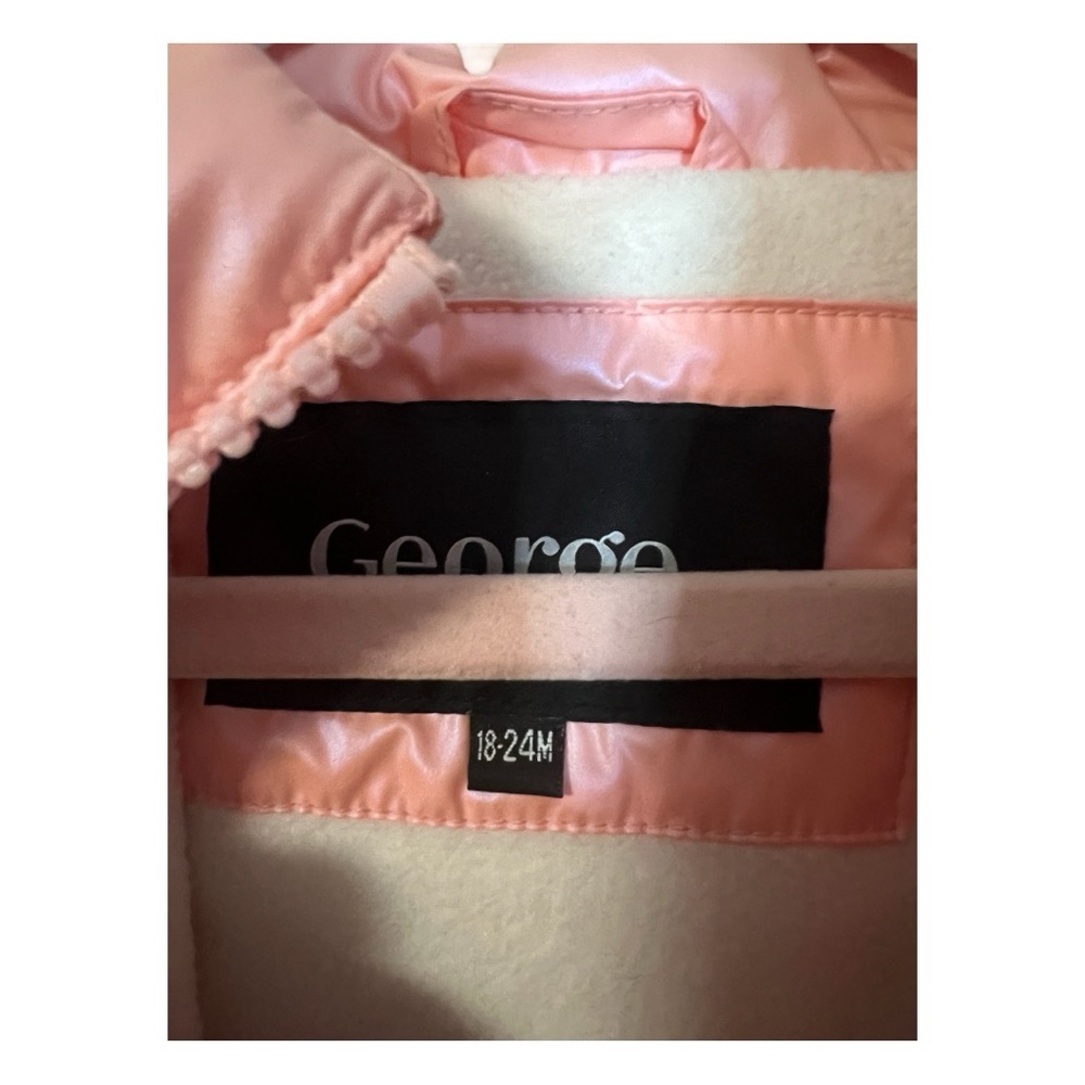 A George pink baby girl winter coat in 18-24 months - Picture 3 of 5